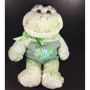 Build-A-Bear Happy Go Lucky Green Frog Embroider Shamrock+Shirt-St Patrick's Day